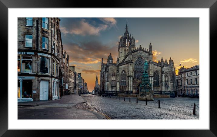 St Giles' Cathedral Edinburgh Royal Mile Framed Mounted Print by John Frid