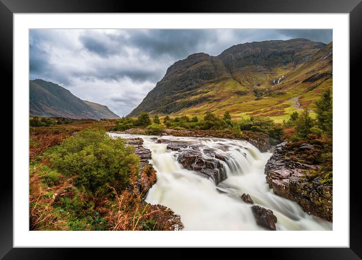 River Coe Waterfall in the Scottish Highlands Framed Mounted Print by John Frid