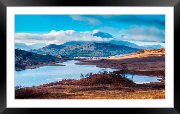 Loch Poulary in the Scottish Highlands Framed Mounted Print by John Frid