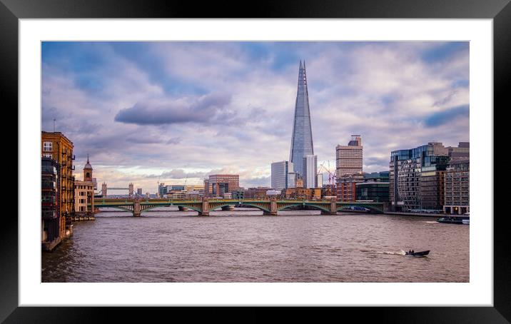 River Thames Panorama Framed Mounted Print by John Frid