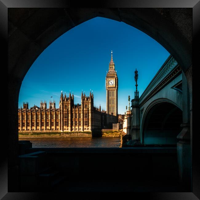 Houses of Parliament and Westminster Bridge Framed Print by John Frid