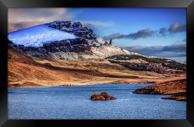 The Storr over Loch Fada on the Isle of Skye Framed Print by John Frid