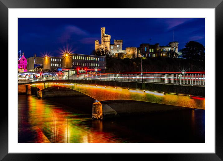 Inverness Castle at Night Framed Mounted Print by John Frid