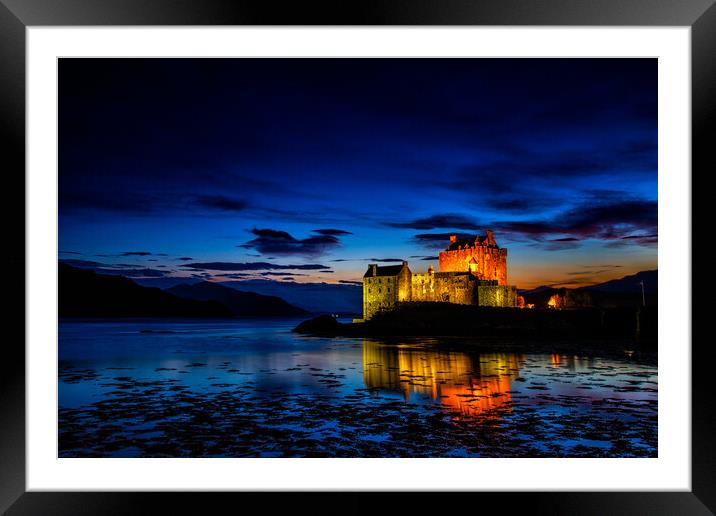 Majestic Eilean Donan Castle at Sunset Framed Mounted Print by John Frid
