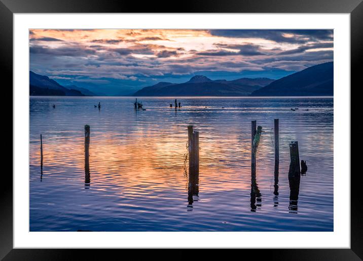 Sunset over Loch Ness Framed Mounted Print by John Frid