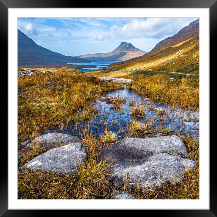 Stac pollaidh Mountain View Framed Mounted Print by John Frid