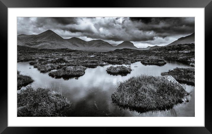 The Red Cuillin Range - Isle of Skye Framed Mounted Print by John Frid