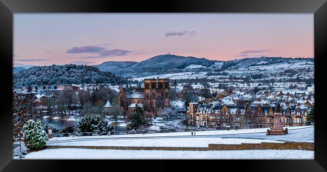 Inverness Winter Cityscape Framed Print by John Frid