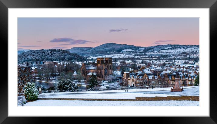 Inverness Winter Cityscape Framed Mounted Print by John Frid