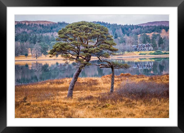 Loch Tulla - Two Trees Framed Mounted Print by John Frid