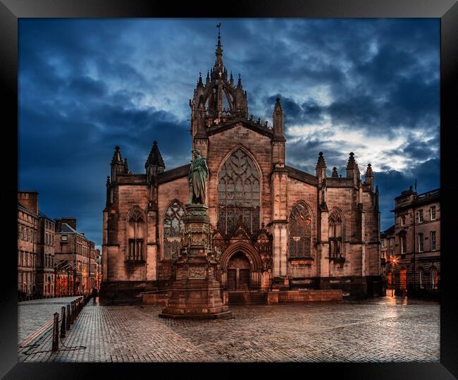 St Giles' Cathedral - Edinburgh Royal Mile Framed Print by John Frid