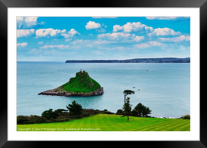 Thatcher Rock, Torquay Framed Mounted Print by Paul F Prestidge