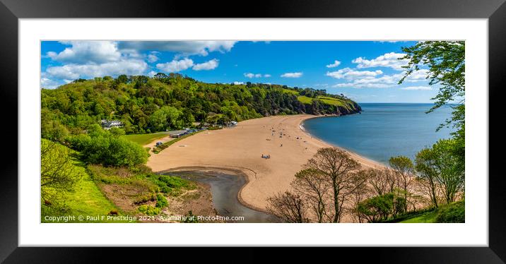 Serene Spring Panorama of Unspoilt Blackpool Sands Framed Mounted Print by Paul F Prestidge