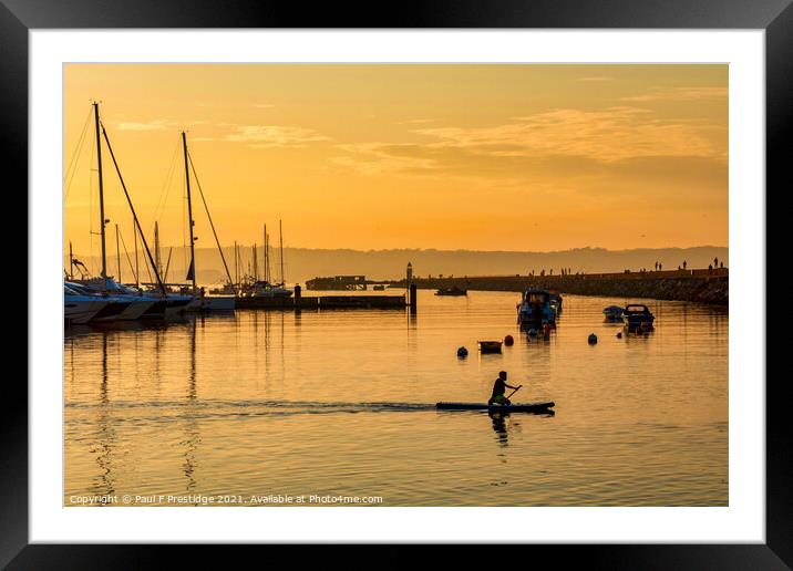 Brixham Harbour in Late Evening Framed Mounted Print by Paul F Prestidge