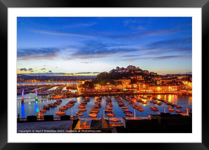 Serene Sunset at Torquay Harbour Framed Mounted Print by Paul F Prestidge