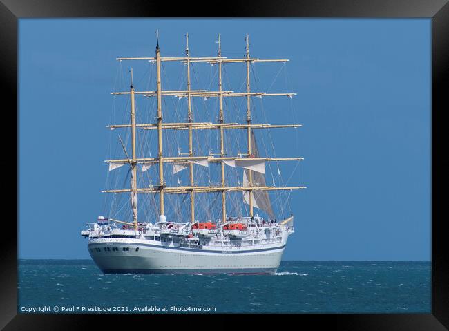 Majestic Golden Horizon Sailing to Poole Framed Print by Paul F Prestidge