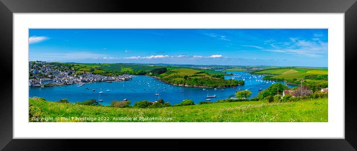 Salcombe Harbour and Estuary Panorama Framed Mounted Print by Paul F Prestidge