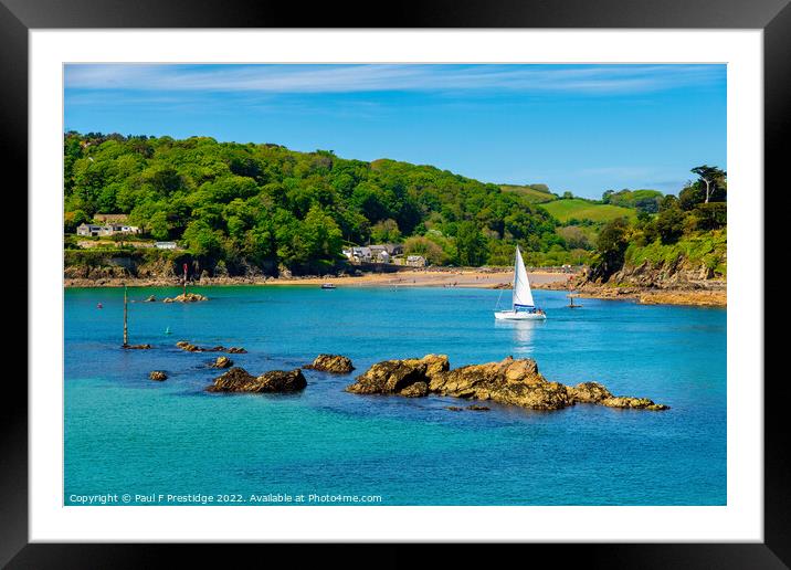 Majestic Yacht Sets Sail Framed Mounted Print by Paul F Prestidge