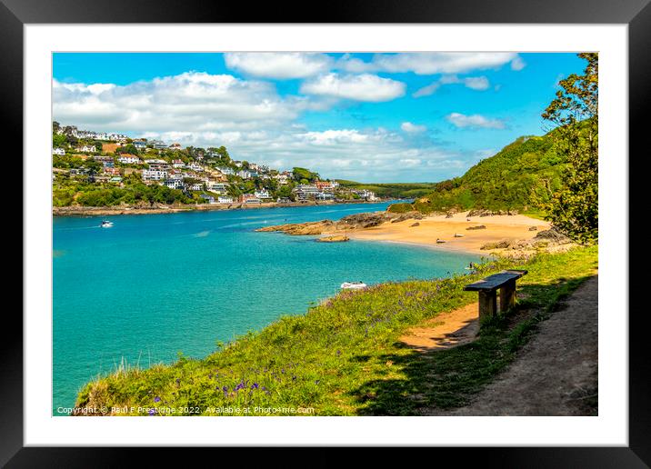 Majestic Salcombe A Seat with a Scenic View Framed Mounted Print by Paul F Prestidge
