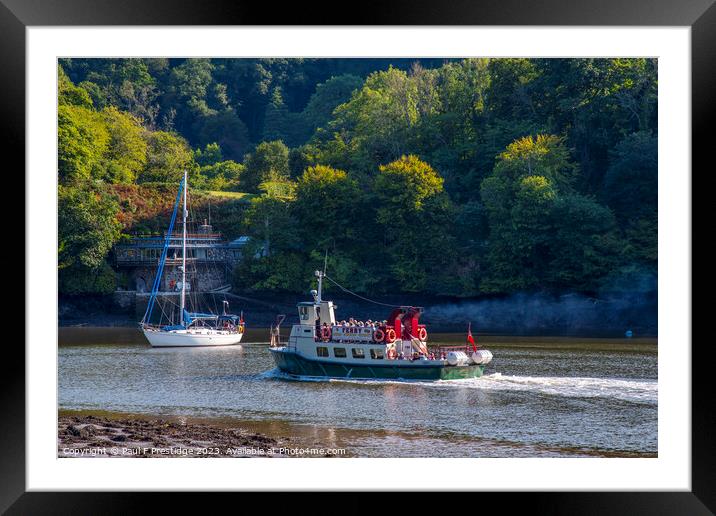 Scenic Ferry Ride on the River Dart Framed Mounted Print by Paul F Prestidge