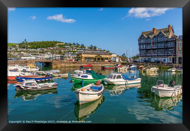 Dartmouth Harbour and Cafe Framed Print by Paul F Prestidge