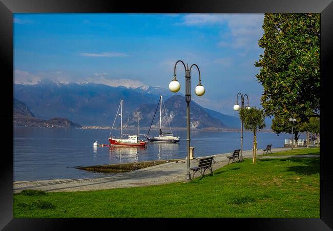 Lake Maggiore at Pallanza Framed Print by Paul F Prestidge