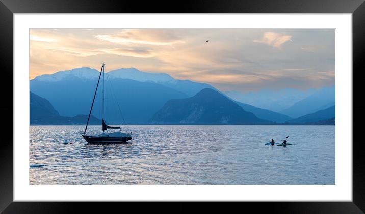 Evening at Lake Maggiore Framed Mounted Print by Paul F Prestidge