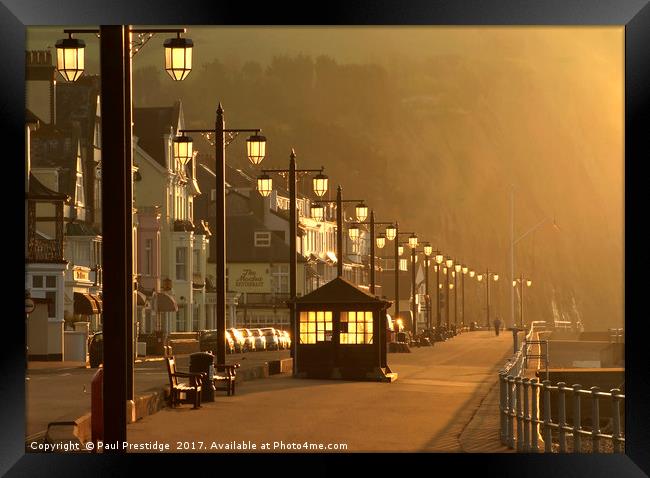Dawn at Sidmouth Esplanade, Devon Framed Print by Paul F Prestidge