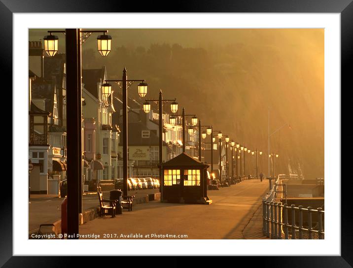 Dawn at Sidmouth Esplanade, Devon Framed Mounted Print by Paul F Prestidge