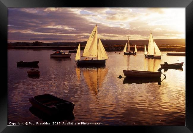 Evening Sail on the River Exe Framed Print by Paul F Prestidge
