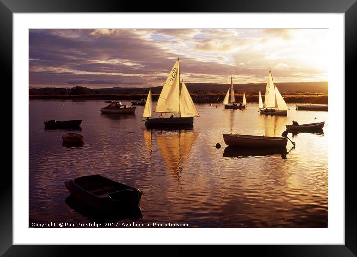 Evening Sail on the River Exe Framed Mounted Print by Paul F Prestidge