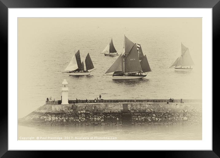 Sail Trawlers in Heritage Regatta Framed Mounted Print by Paul F Prestidge