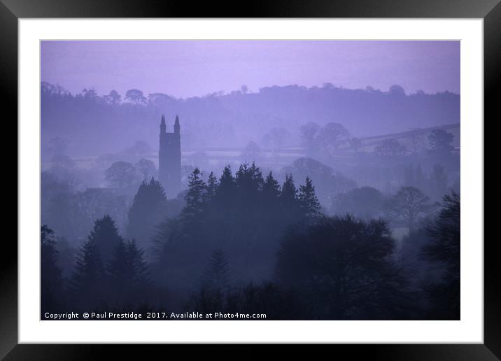 Widdecombe Church Through The Mist Framed Mounted Print by Paul F Prestidge