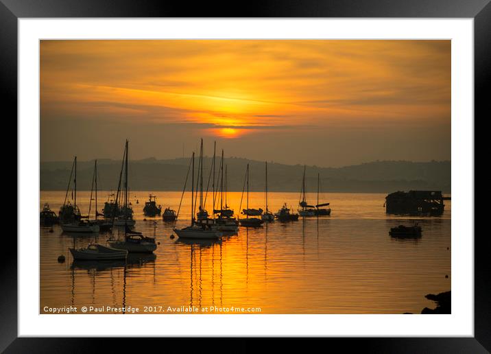 Outer Harbour Sunset Framed Mounted Print by Paul F Prestidge