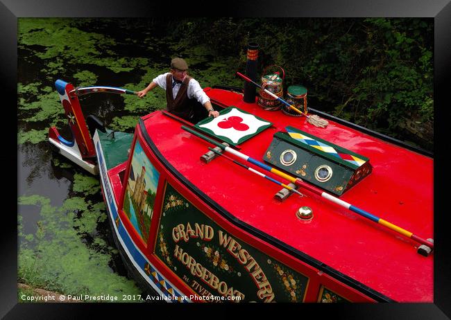 Navigating the Grand Western Canal Framed Print by Paul F Prestidge