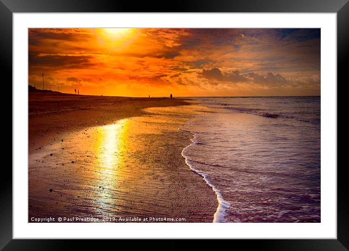 Sunrise Exmouth Beach Framed Mounted Print by Paul F Prestidge