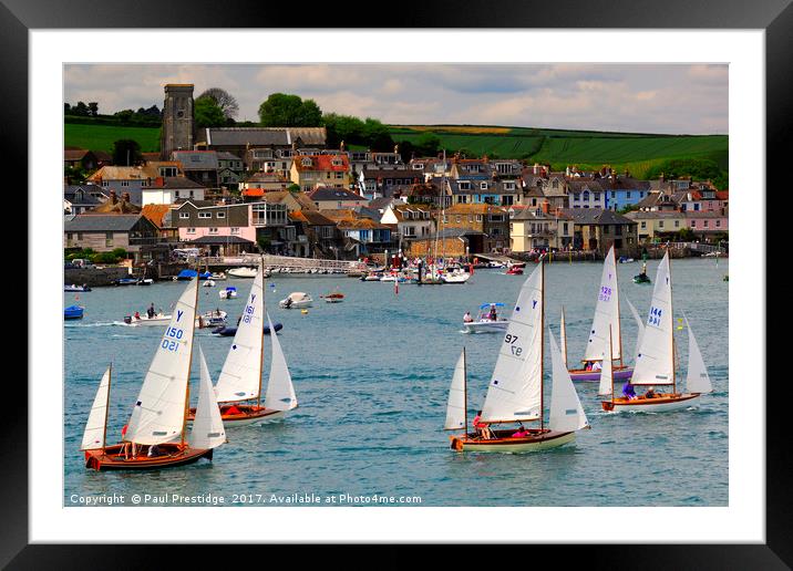 Dinghy racing at Salcombe Framed Mounted Print by Paul F Prestidge