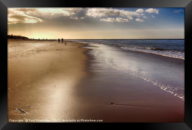 Exmouth Beach in the Early Morning Framed Print by Paul F Prestidge
