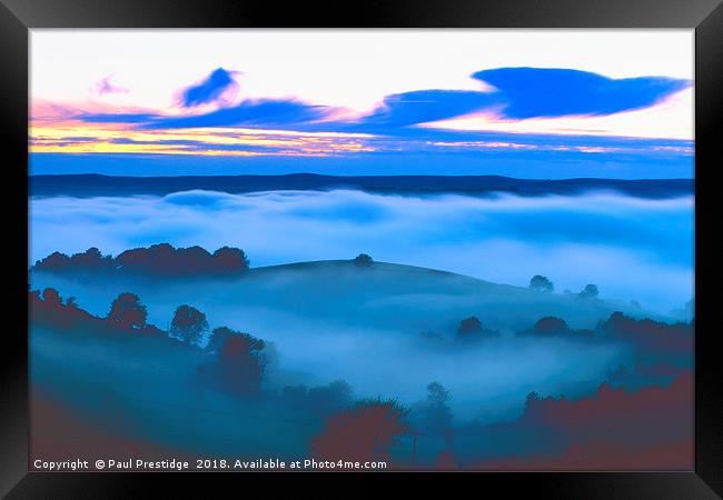 Mist in the Dart Valley Devon Framed Print by Paul F Prestidge