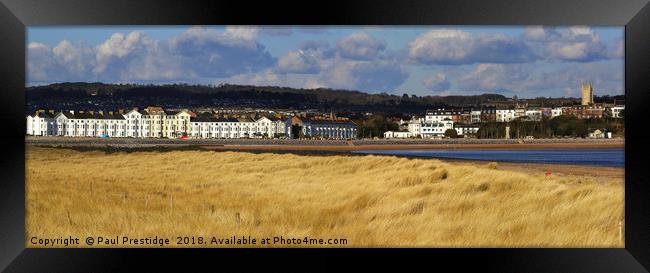 Exmouth Sea Front from Dawlish Warren, Panoramic Framed Print by Paul F Prestidge