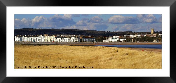 Exmouth Sea Front from Dawlish Warren, Panoramic Framed Mounted Print by Paul F Prestidge