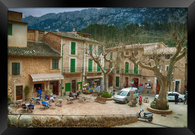 The Square at Fornalutx Mallorca Framed Print by Paul F Prestidge