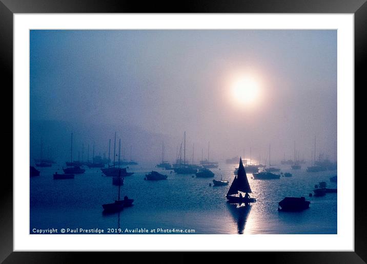 Sailing in the Mist, Brixham Framed Mounted Print by Paul F Prestidge