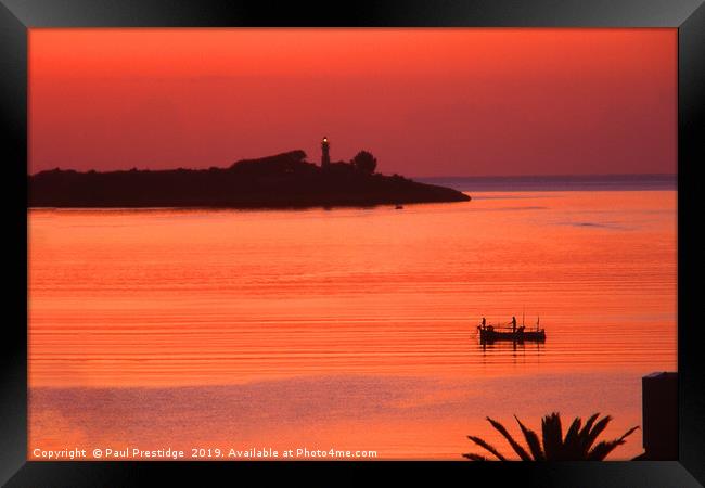 Dawn in the Bay of Pollenca, Mallorca Framed Print by Paul F Prestidge