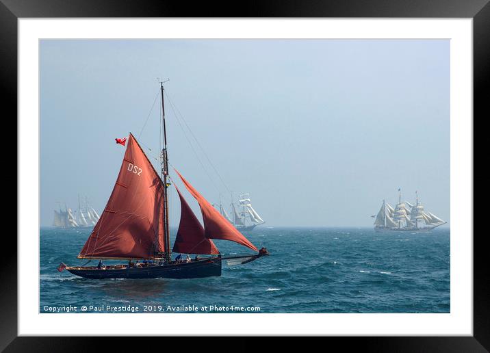The Jolie Brise in the Tall Ships' Race Framed Mounted Print by Paul F Prestidge
