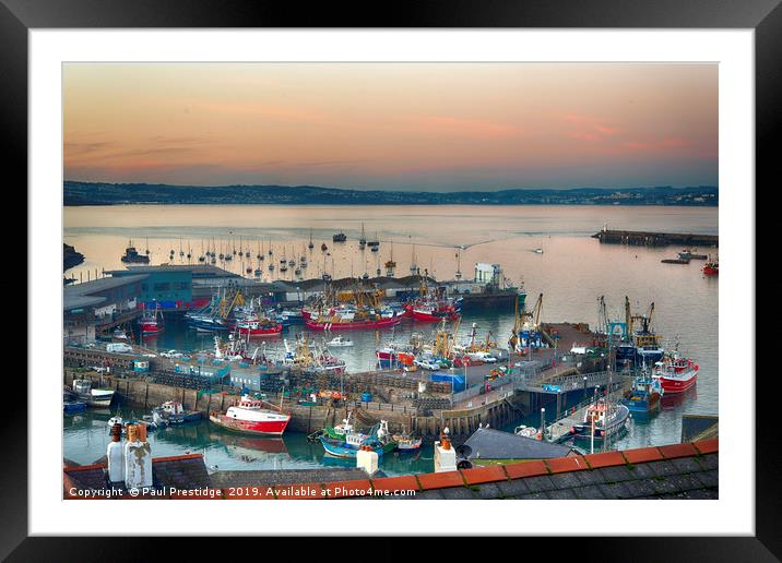 Brixham Main Harbour Framed Mounted Print by Paul F Prestidge