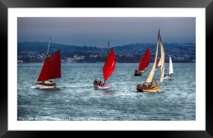 Yachts at the start of the Heritage Sailing Race Framed Mounted Print by Paul F Prestidge