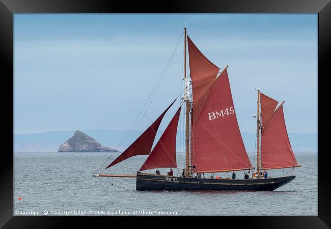 Pilgrim Heading for Torquay Framed Print by Paul F Prestidge