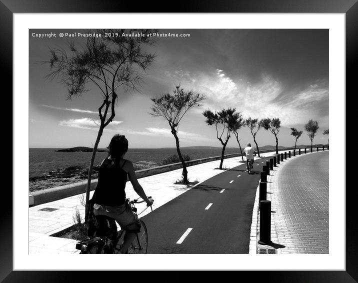 Mallorcan Cycle Track Framed Mounted Print by Paul F Prestidge