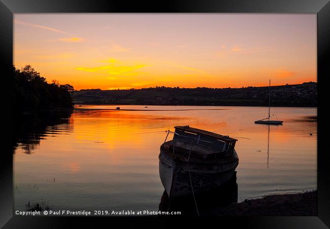 Teign Estuary Sunset Framed Print by Paul F Prestidge